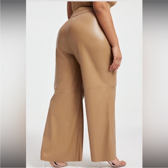 Good American Faux Leather Wide Leg Pull On Pants Size 3XL - Picture 2 of 11